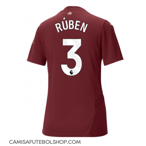 Camisa de time de futebol Manchester City Ruben Dias #3 Replicas 3º Equipamento Feminina 2024-25 Manga Curta